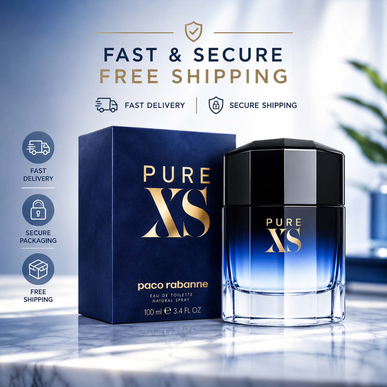 Paco Rabanne Pure XS for Men Eau de Toilette 100ml – Luxury Long-Lasting Fragrance