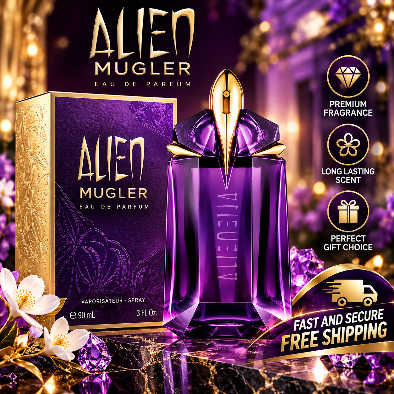 Mugler Alien Eau de Parfum 90ml EDP Spray for Women – Luxury Long-Lasting Fragrance