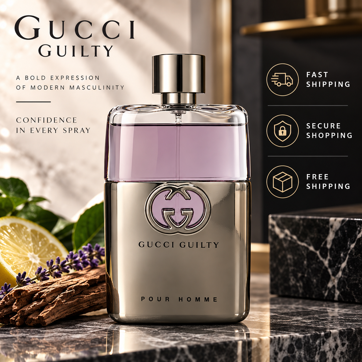 Gucci Guilty Pour Homme Eau de Toilette 90ml – Men’s Luxury Fragrance