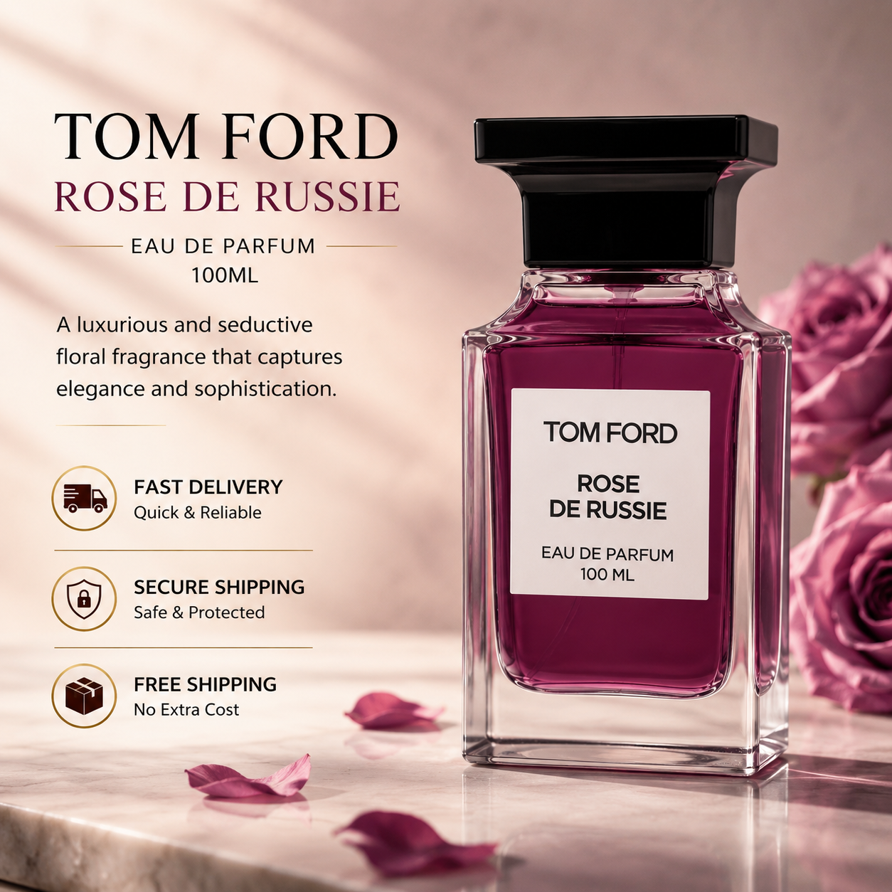 Tom Ford Rose de Russie Eau de Parfum 100ml for Women – Luxury Long-Lasting Perfume