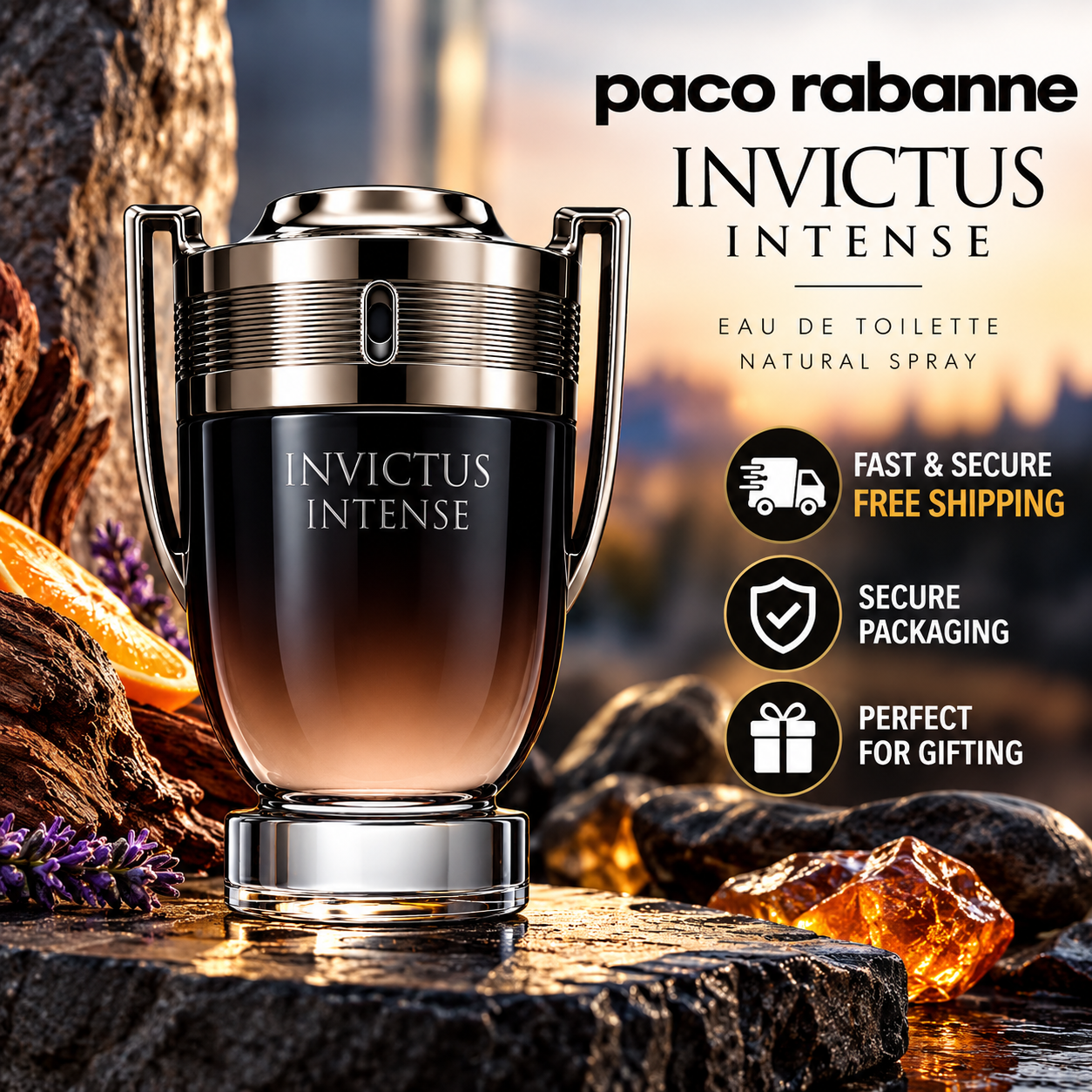 Paco Rabanne Invictus Intense 100ml Eau de Toilette EDT Spray for Men